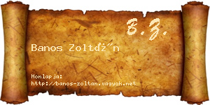Banos Zoltán névjegykártya