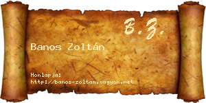 Banos Zoltán névjegykártya