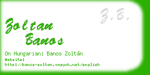 zoltan banos business card